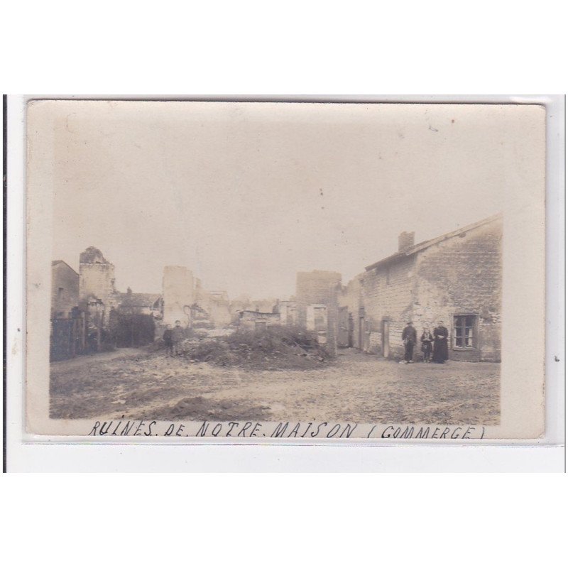 WARMERIVILLE : carte photo d'un magasin détruit en 1920 (POSTAT) - très bon état