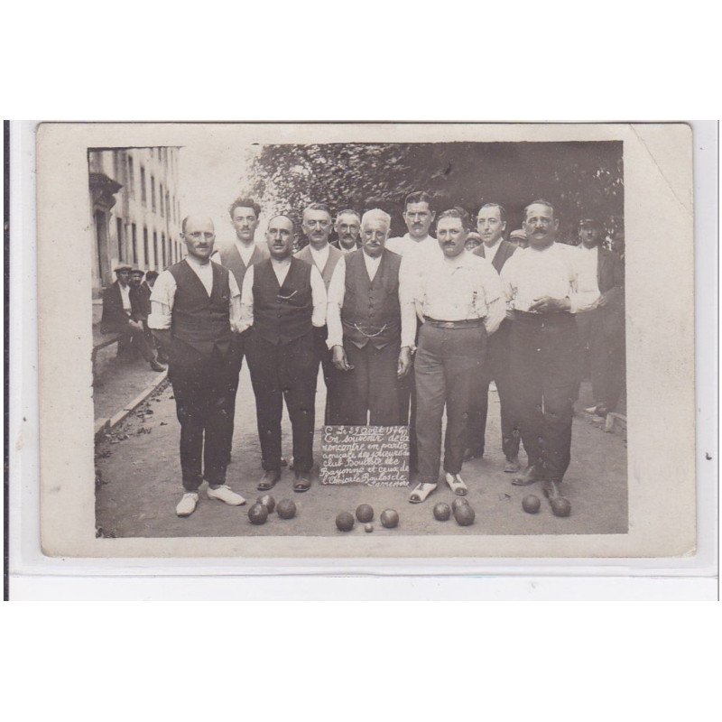 Carte photo de la rencontre des joueurs de boules de Bayonne et de Larressore - bon état