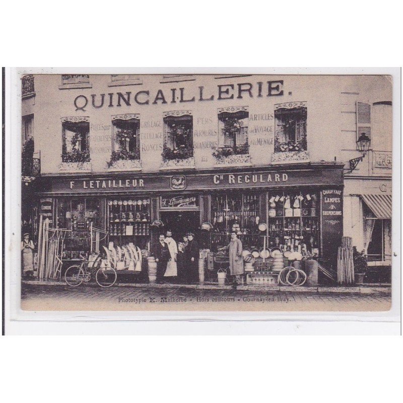 GOURNAY EN BRAYE : quincaillerie Reculard et Letailleur - bon état (un coin plié)