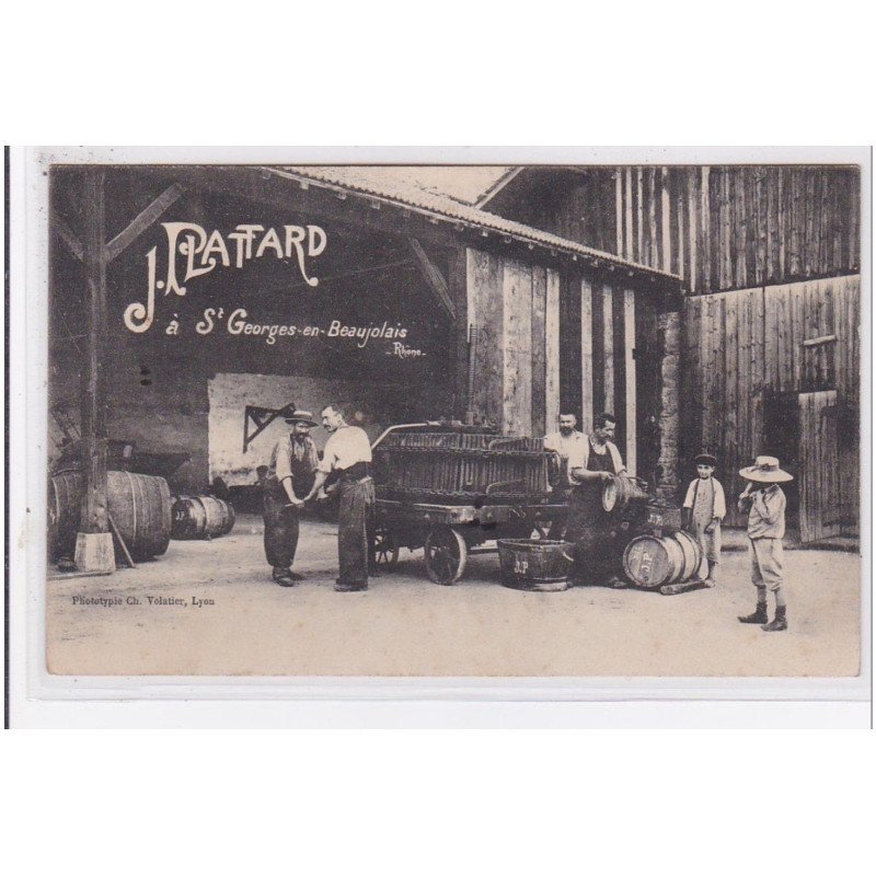 SAINT GEORGES EN BEAUJOLAIS : cartes publicitaire pour le marchand de vins PLATTARD (pressoir) - très bon état