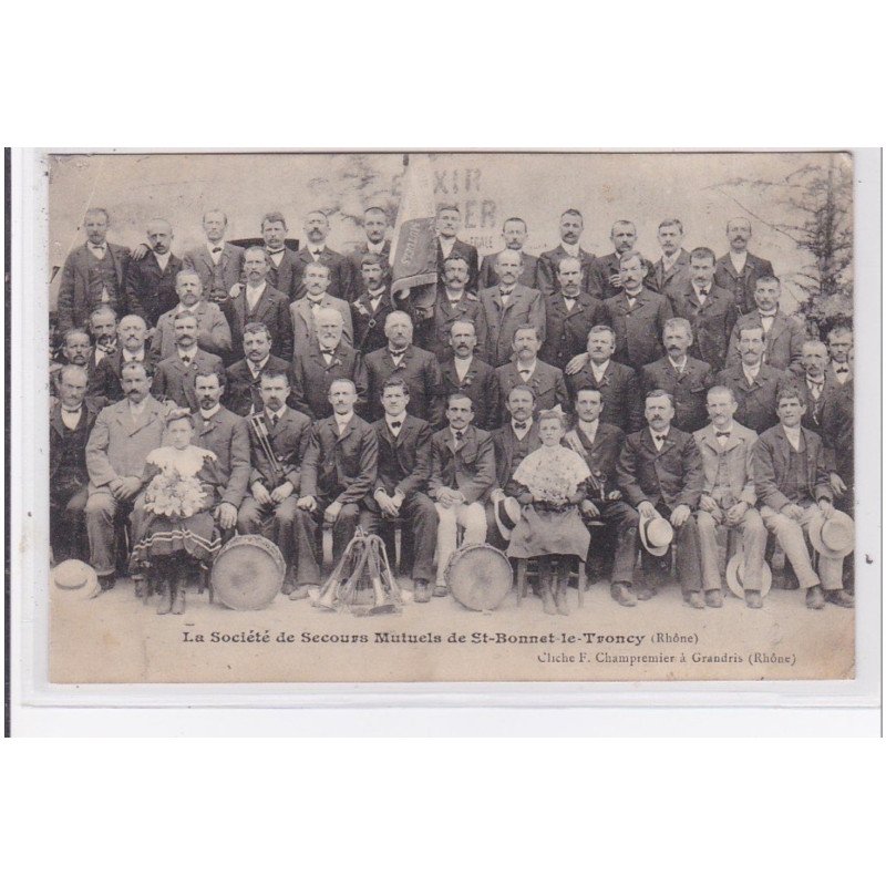 SAINT BONNET LE TRONCY : la société de secours mutuels (fanfare) - très bon état