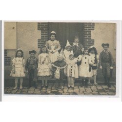 VERTUS : carte photo d'un """"bal travestis d'enfants"""" en 1908 - très bon état