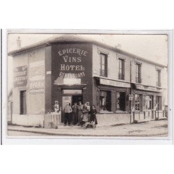 VILLEPINTE : carte photo du café à l'angle avenue A.de Vigny et route de Sevran à Villepinte - état (un pli)