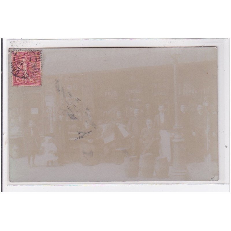 TOURS : carte photo d'un café restaurant (passée) - très bon état