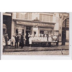 TOURS : carte photo du salon de Thé LEZE -  état (2 coins manquant)