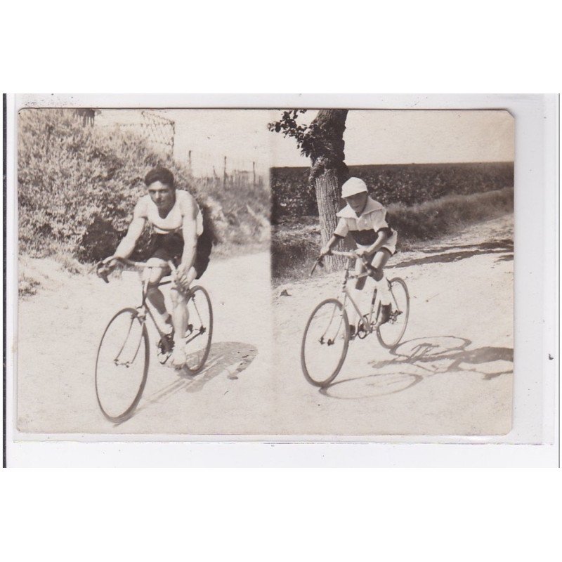 Carte photo de la course des Trois Sports Perpignan - Canet plage en 1926 - bon état (coins légèrement arrondis)