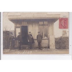 AUBERVILLIERS : carte photo de l'octroi vers 1907 - bon état (un coin plié)