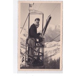 Photo format cpa d'un telebenne à Valloire - Lac Thimel en 1955 - très bon état