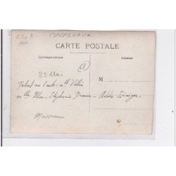 MASSEVAUX : carte photo d'alsacienne montant dans l'automobile (autobus)- bon état (format 12x8,5 cm)