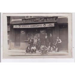 SAINT MAMMES : carte photo du café """"au soleil qui brille pour tout le monde"""" vers 1910  - très bon état