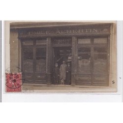 BOURG EN BRESSE : carte photo du magasion  ALBERTIN Emile (toilerie - rouennerie - tissus en gros)- très bon état