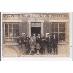 STAINS : carte photo de l'épicerie SOLIGNAC - état