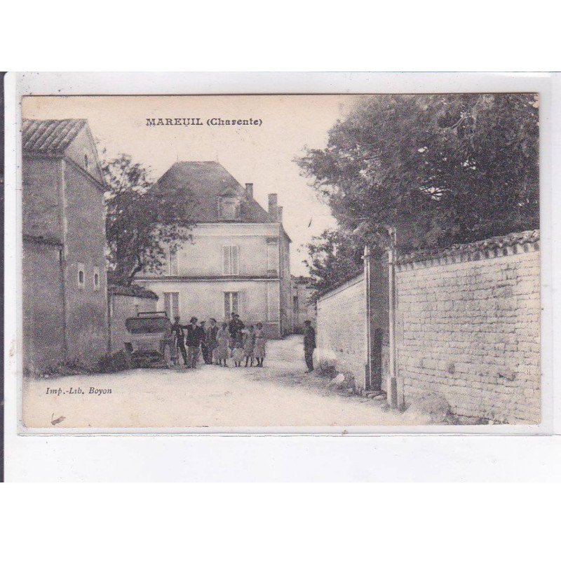 MAREUIL: scène de rue, automobile - très bon état