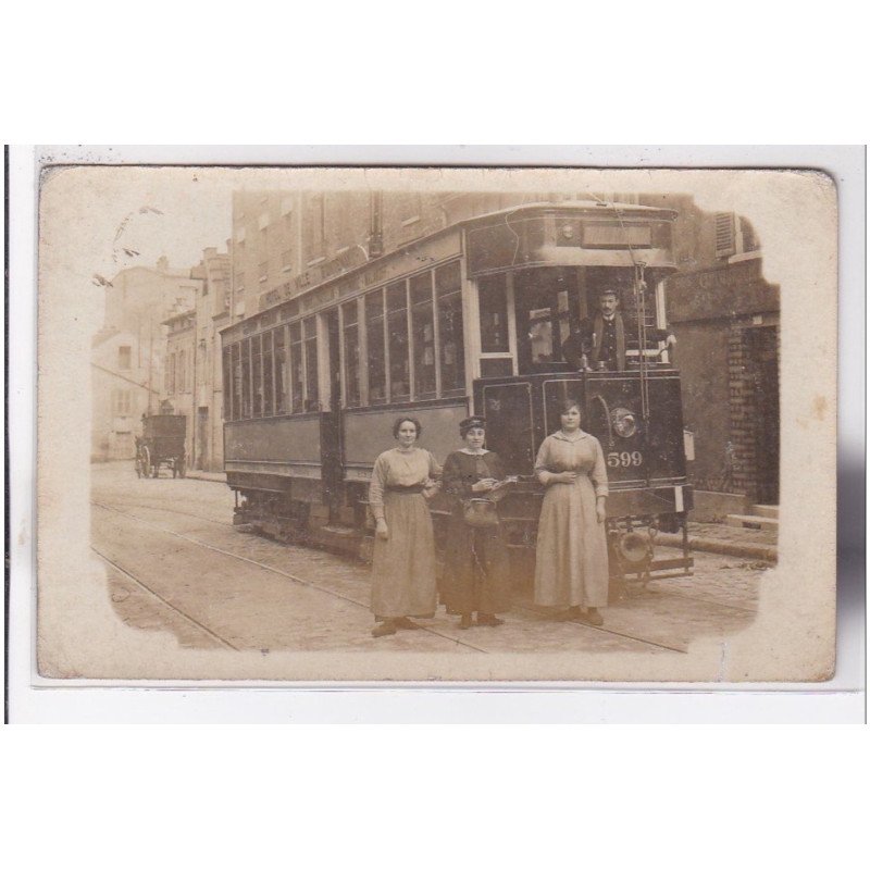 FONTENAY AUX ROSES : carte photo du tramway vers 1910-1920 - très bon état