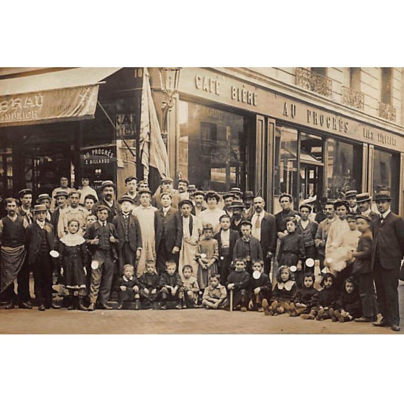 A LOCALISER  : carte photo PARIS? AU PROGRES, café bière vins liqueur - très bon état