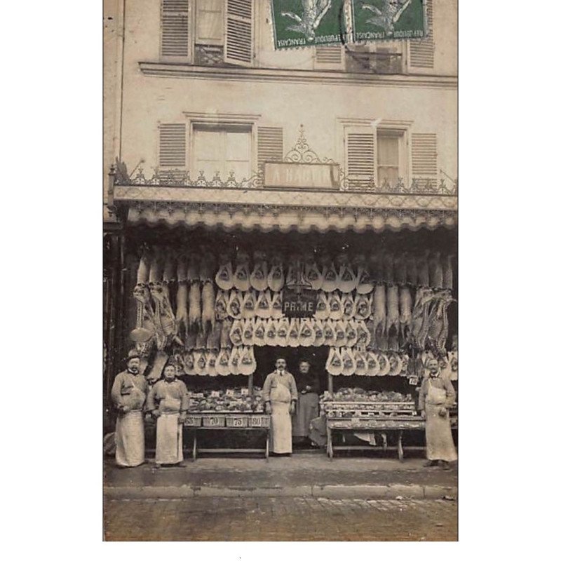 A LOCALISER  : carte photo PARIS? A.HAUTIN, Boucherie - très bon état