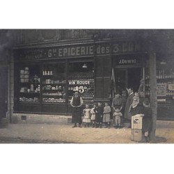 A LOCALISER  : carte photo PARIS? Clouterie et Faïence, Grande épicerie, J.DUWIG - très bon état