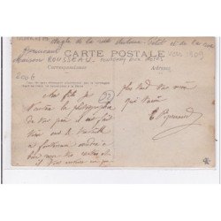 FONTENAY AUX ROSES : carte photo d'ouvriers pavant la rue devant la cordonnerie Rousseau - très bon état