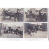 MERY Sur OISE : lot de 4 cartes photo vers 1910 (attelage) - très bon état