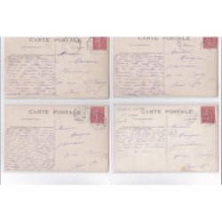 MERY Sur OISE : lot de 4 cartes photo vers 1910 (attelage) - très bon état