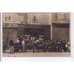 FONTENAY AUX ROSES : carte photo du café """"au terminus du tramway"""" - très bon état