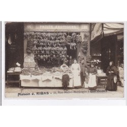 BORDEAUX : carte photo du magasin de fruits exotiques RIBAS au 11 rue Michel-Montaigne - très bon état