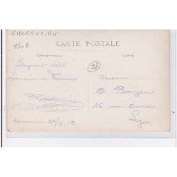 CHARENCIEU : carte photo d'une scène - policier verbalisant des enfants glanant du bois - très bon état