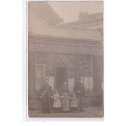 SAINT OUEN : carte photo du café RICHARD (vins et spiritueux) - très bon état