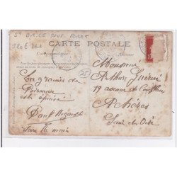 SAINT BRICE SOUS FORET (environs) : carte photo du jardinier Raoul Rigault parmis ses choux-fleurs - état