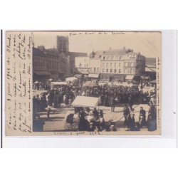 FECAMP : carte photo de la foire du mardi de la Trinité en 1902 - très bon état