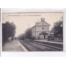 SAINT-AIGULIN: la gare, arrivée du train d'angoulême - très bon état