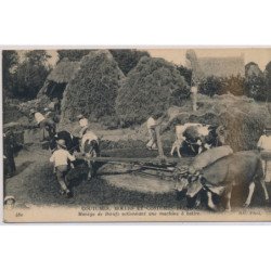 A LOCALISER : Coutumes, Moeurs et Costumes Bretons, Manège de Boeufs actionnant une machine à Battre - très bon état
