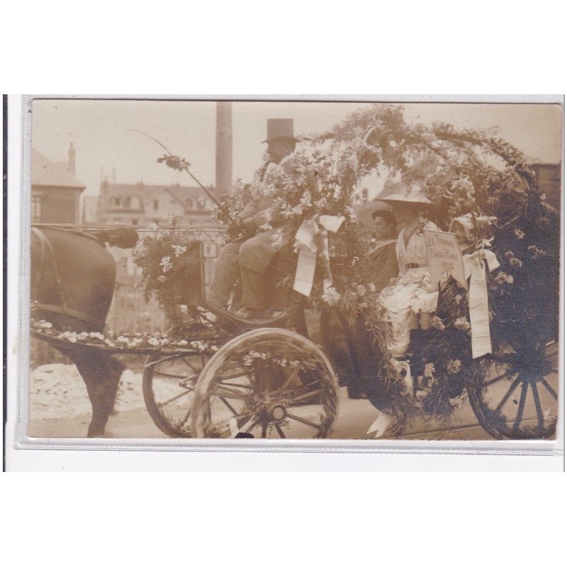 LE TOUQUET : carte photo d'une cavalcade en 1912 - très bon état