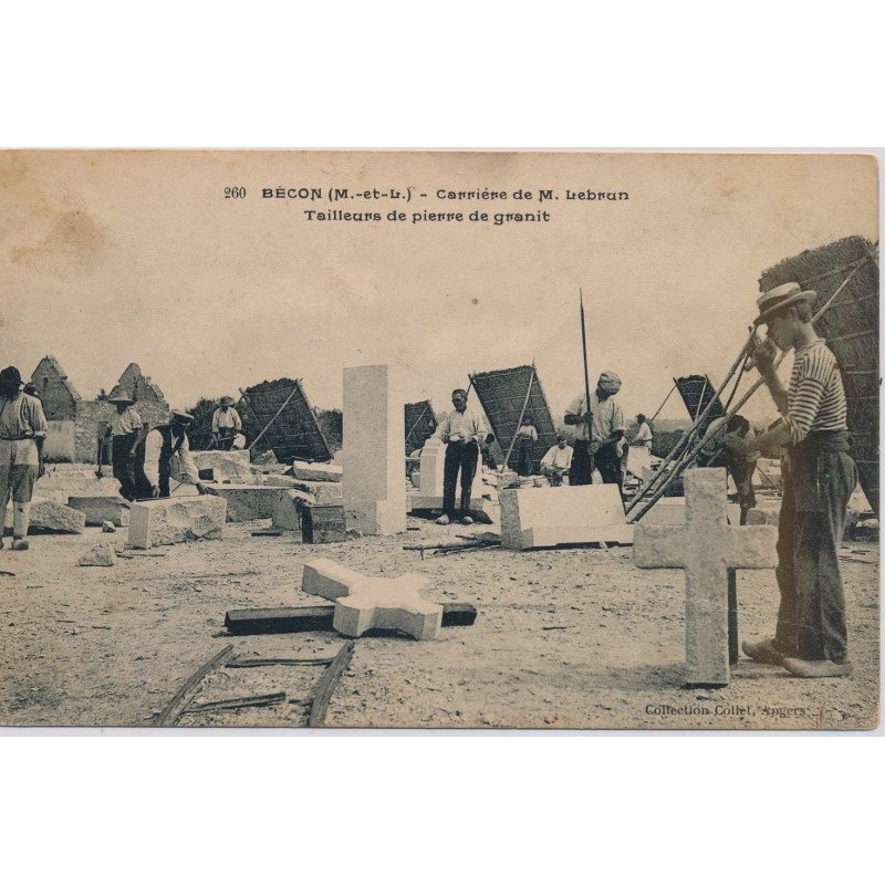 BECON : Carrière de M. LEBRUN, Tailleurs de Pierre de Granit - très bon état