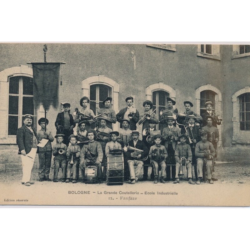 BOLOGNE : La Grande Coutellerie, Ecole Industrielle, Fanfare - très bon état