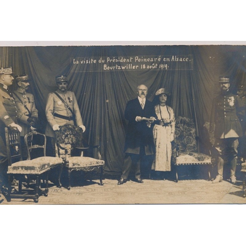 BOURTZWILLER : La Visite du Président Poincaré, 18 août 1919 - très bon état BOURTZWILLER : La Visite du Président Poincaré, 18 août 1919 - très bon état