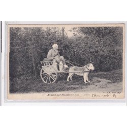 ARGENT SUR SAULDRE - laitière - attelage à chien (voiture à chien) - bon état (traces au dos)