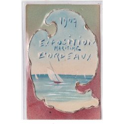 BORDEAUX : carte postale illustrée pour l'exposition maritinme de Bordeaux 1907 (relief - peinte) - très bon état