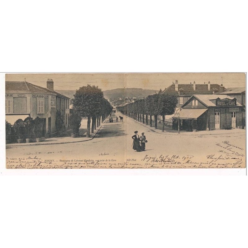 Carte Panoramique - JOIGNY - Avenue Gambetta, vue prise de la Gare (28x11) - très bon état Carte Panoramique - JOIGNY - Avenue Gambetta, vue prise de la Gare (28x11) - très bon état