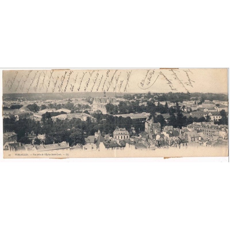 Carte Panoramique - VERSAILLES - Vue prise de l'Eglise Saint-Louis (28x11) - très bon état