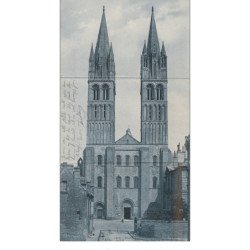 Carte Panoramique - CAEN - Eglise Saint-Etienne, Abbaye aux Hommes (28x15) - très bon état