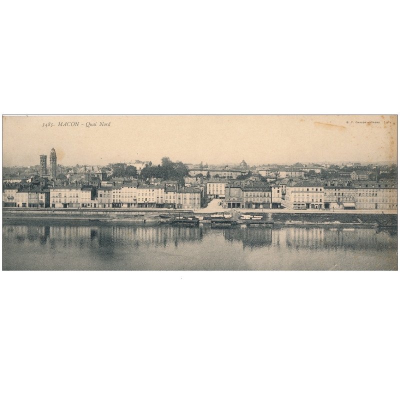 Carte Panoramique - MACON - Quai Nord (27x11) - très bon état