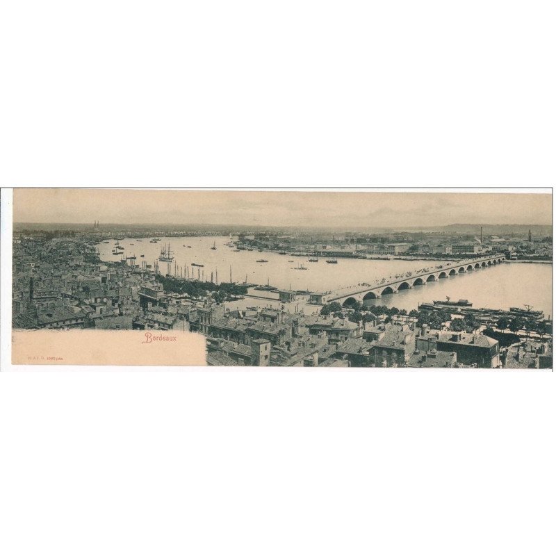 Carte Panoramique - BORDEAUX - Vue panoramique (29x10) - Très bon état