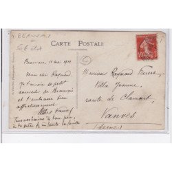 BEAUVAIS : carte photo en 1911 - bon état (deux petits manque de papier)