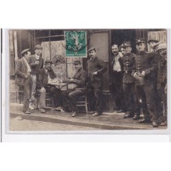 A LOCALISER (cachet de l'Aube) : carte photo d'un café - militaires - bon état (légers plis)