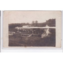 IVRY : carte photo d'un bateau affrété pour le Secours Mutuel d'Ivry - état (une petite déchirure)