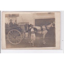 SAINT JEAN DE LUZ : carte photo d'un attelage vers 1910 - très bon état