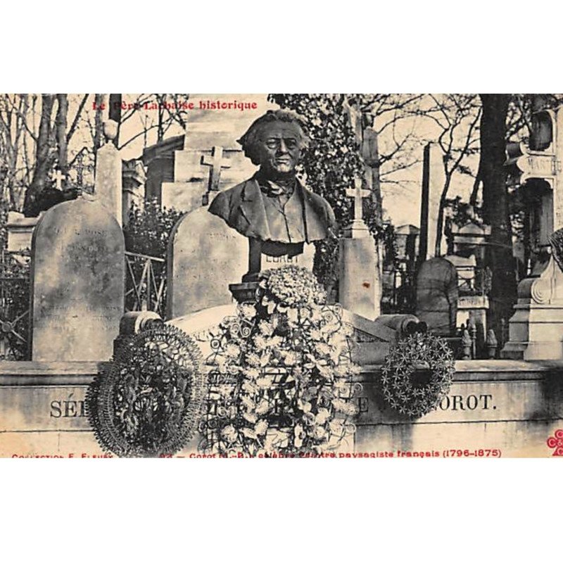PARIS : FLEURY cimetiere père-lachaise 20e Corot celebre paysagist francais - tres bon etat