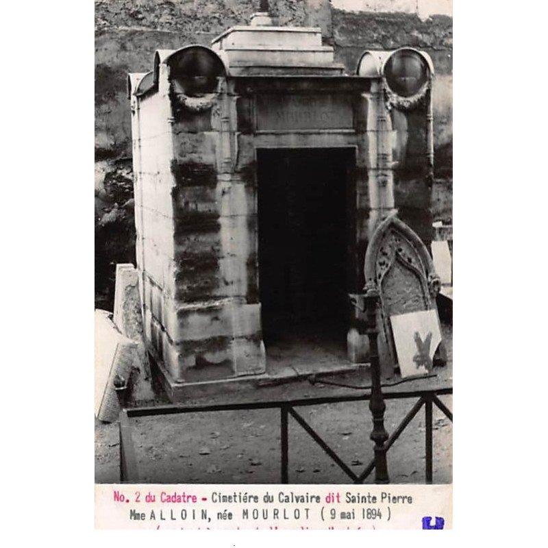 PARIS : cimetiere saint-pierre 18e mme aloin née mourlot - tres bon etat
