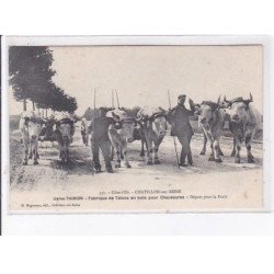 CHATILLON-sur-SEINE: usine thirion, fabrique de talons en bois pour chaussures, départ pour la forêt - très bon état